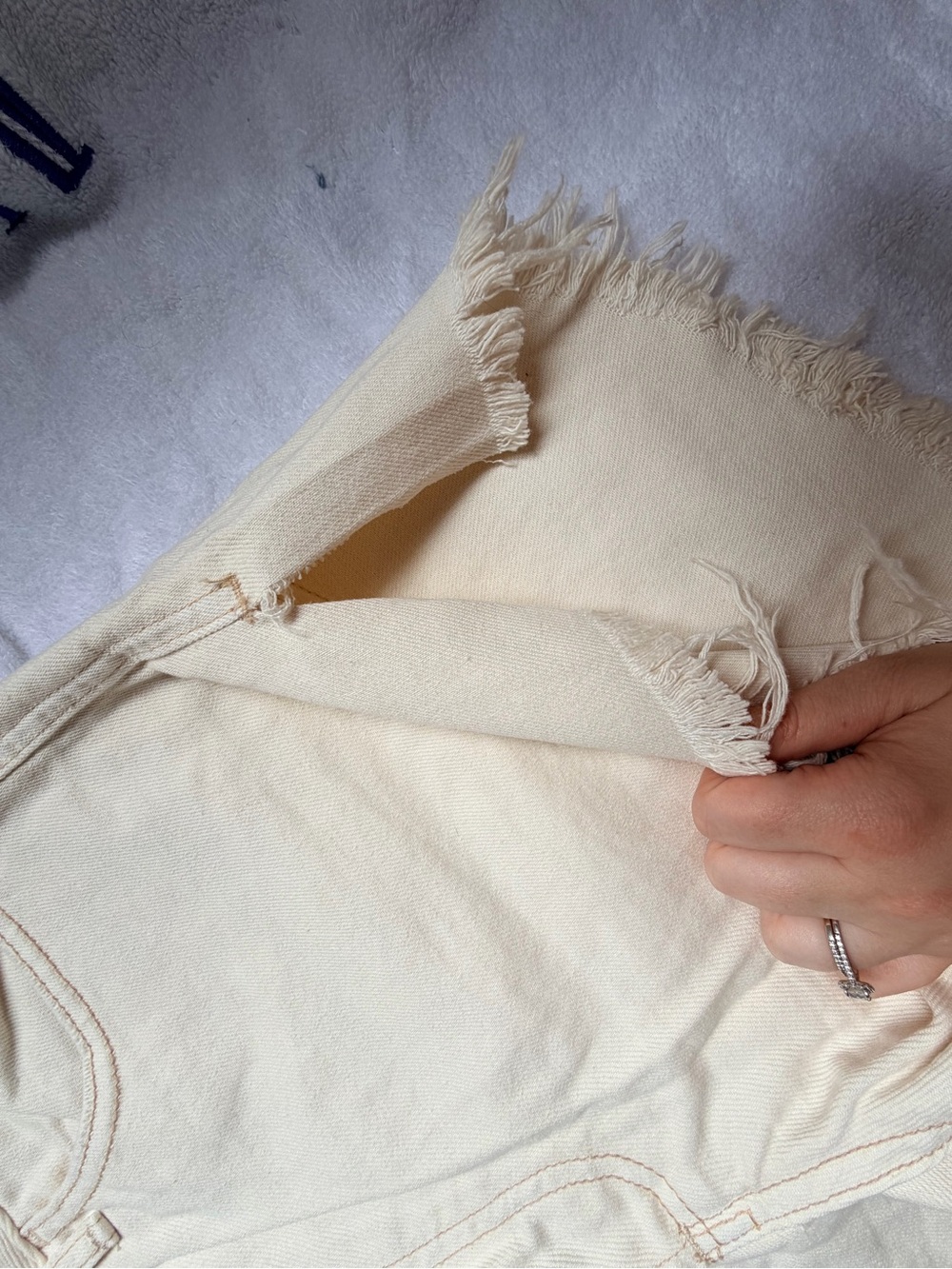 We The Free Cream High-Rise Button-Front Shorts - Picture 3 of 8
